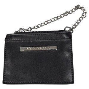 Steve Madden Black Faux Leather Wristlet Pouch‎ Wallet change card holder